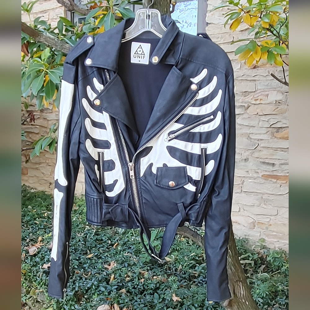 UNIK black skeleton biker jacket